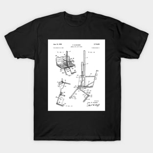 Skiing Patent - Ski Chalet Ski Fan Art - White T-Shirt